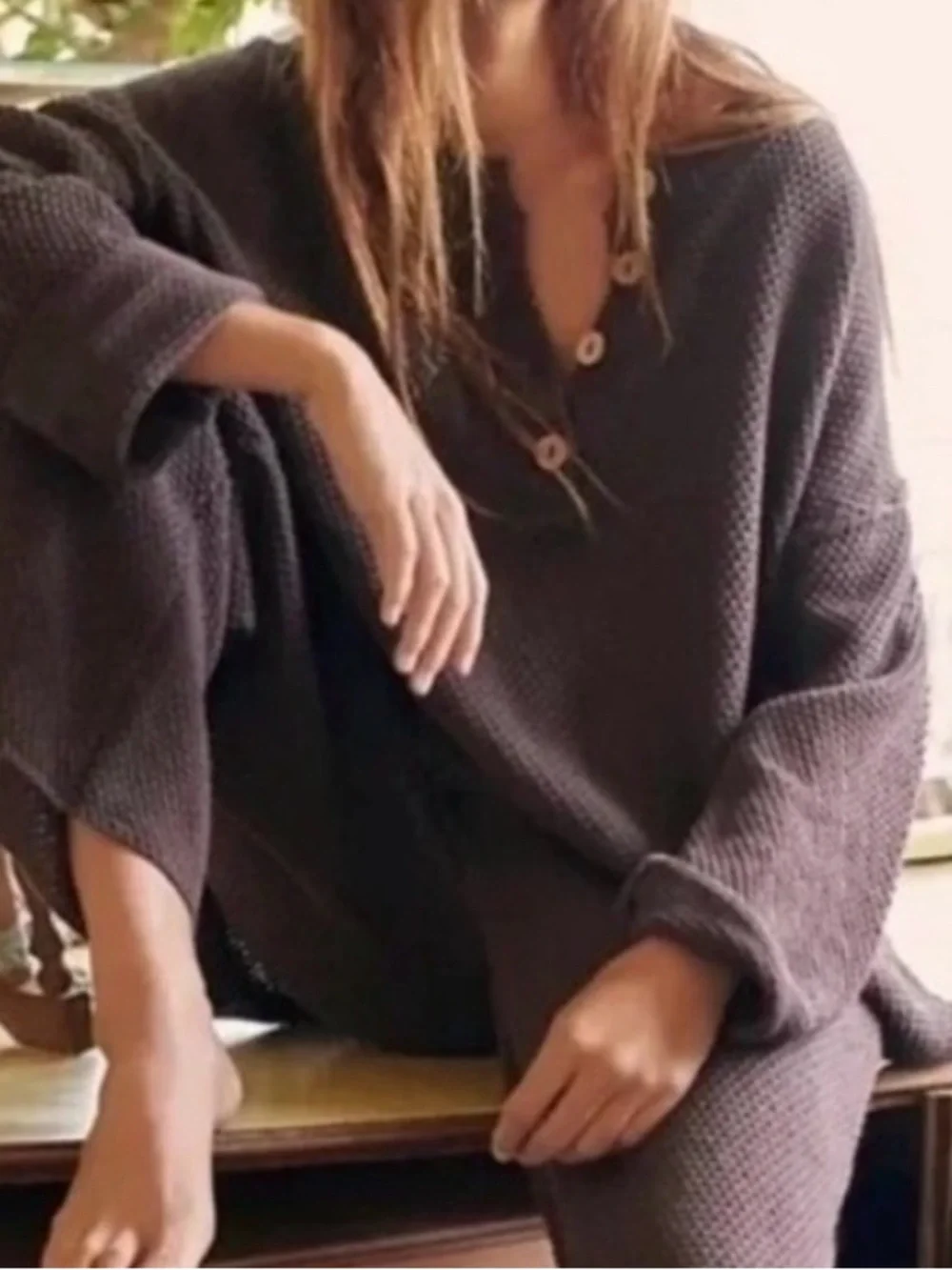 Free People Hailee sweater pullover. NWT. Brown heather